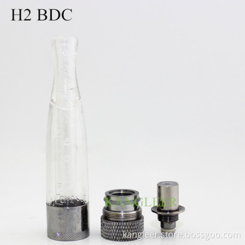 H2 Clearomizer with Replaceable Bottom Dual Coil, H2 Bdc Clearomizer for Electronic Cigarette, Bdc Clearomizer Fits Evod Battery and Passthrough Battery